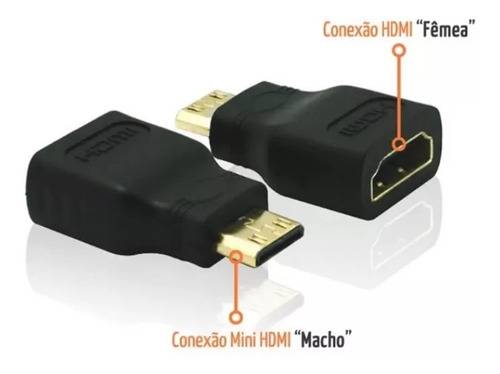 ADAPTADOR HDMI FÊMEA PARA HDMI MINI MACHO 